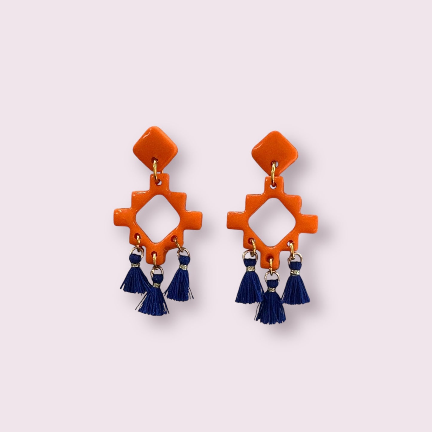 RAMIL NARANJA CON BORLAS AZULES